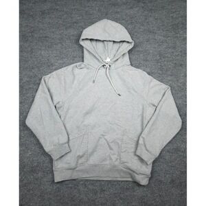 FRAME Hoodie Women's Medium Gray Abstract Graphic Back Hit Cotton Blend GRIS